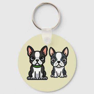 Boston Terrier Puppies Chaveiro