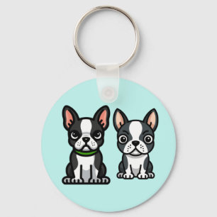 Boston Terrier Puppies Chaveiro