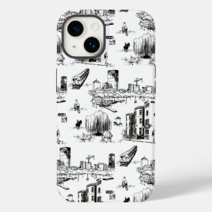 Boston Toile Black and White Capa de telefone