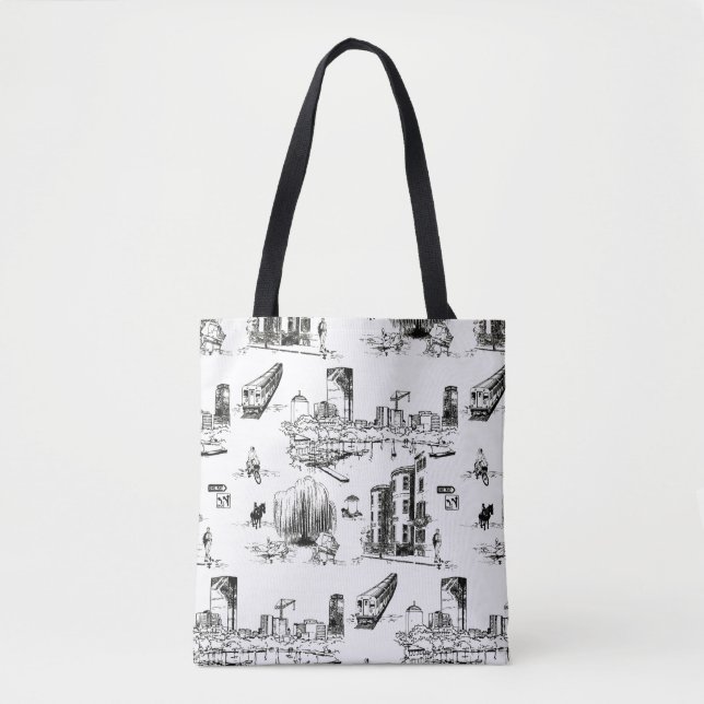 Boston Toile Tote Bag (Frente)