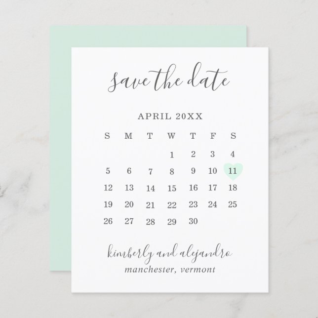 Bot do Green Heart Calender Budget Casamento Salve (Frente/Verso)