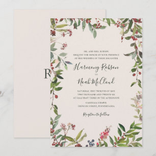 Botânica de Natal Convite Para Casamento De Cha