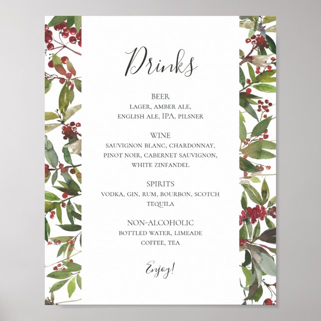 Botânica de Natal | Poster do menu White Beinks (Frente)
