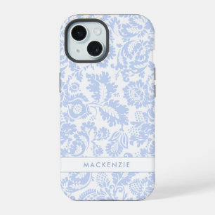 Botânica Floral Azul Elegante