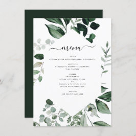Botânica Greenery Foliage Watercolor Menu Casament