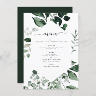 Botânica Greenery Foliage Watercolor Menu Casament