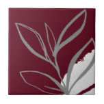 Botânica Moderna de Aquarela<br><div class="desc">Design moderno apresenta um design botânico de cor d'água artística minimalista em uma paleta de cores de burgundy e cinza. Um simples design moderno; um de uma coleção coordenadora.</div>