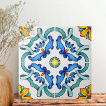 Botânica Ornamental Mediterrânica<br><div class="desc">Azulejo de cerâmica botânica para o Mediterrâneo</div>