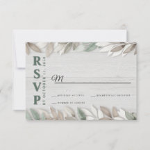 Botânica Rustic Watercolor Deixa RSVP De Casamento