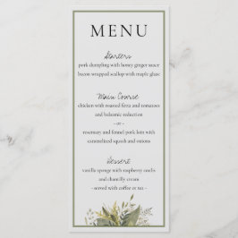 Botânica Watercolor Menu Greenery Wedding