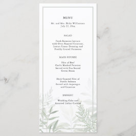 Botânica Watercolor Menu Greenery Wedding