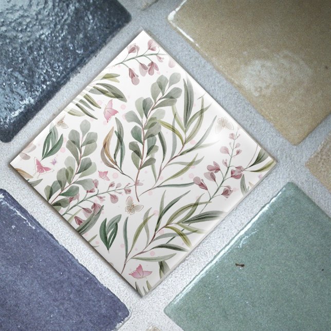 Botanical and Butterfly Decorative Tile (Criador carregado)