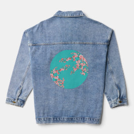 Botanical Cherry Blossom Denim Jacket