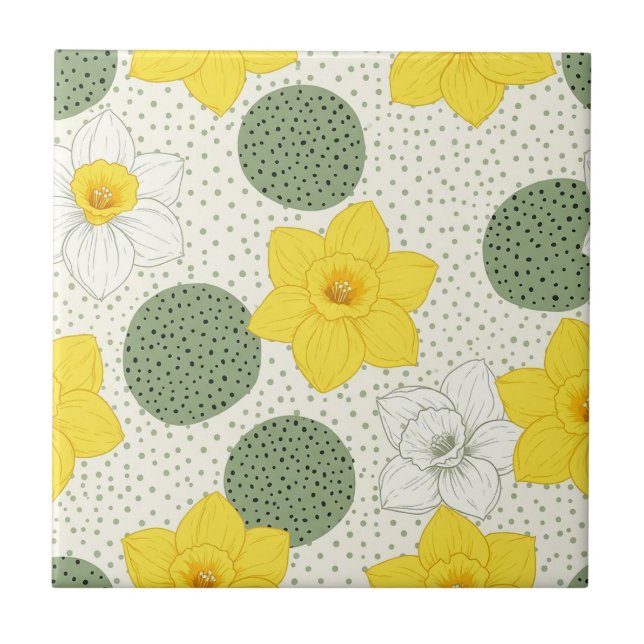 Botanical Daffodil Floral Geometric Pattern (1) (Frente)