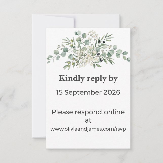 Botanical Garden Romance RSVP Card (Frente)