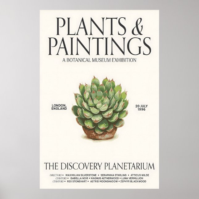 Botanical Museum Exhibition Poster Succulent Plant (Frente)