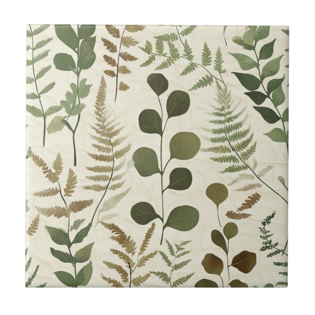 Botanical Pressed Leaves Pattern – Fern Print (Frente)