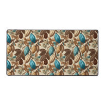 Botanical Turquoise Cacao Pattern 