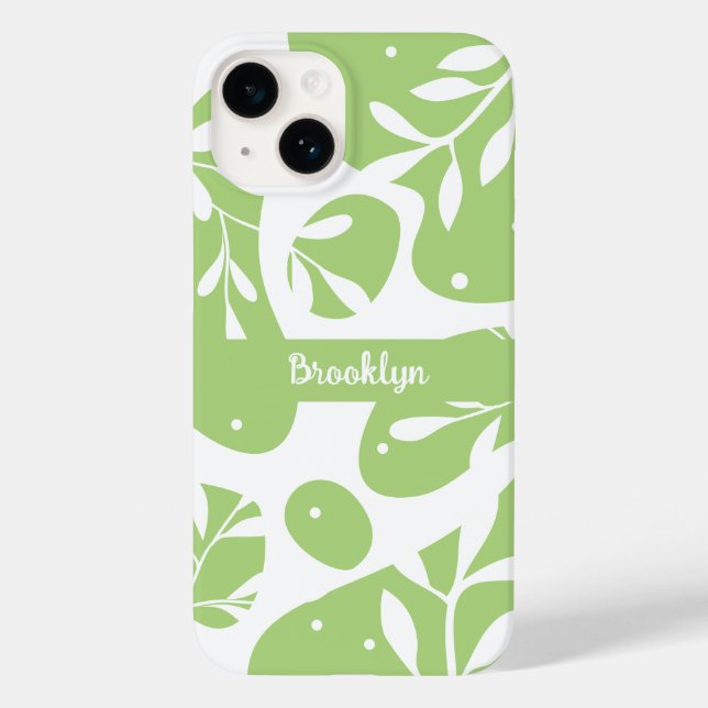 Botânico Verde Mint Abstrato Personalizado (Verso)