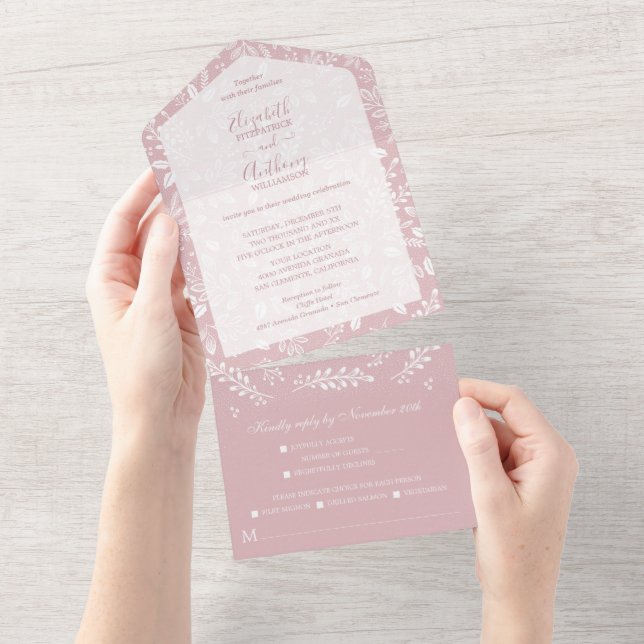 Botânicos Brancos no Casamento de Rosa Dusty (Aba destacável)