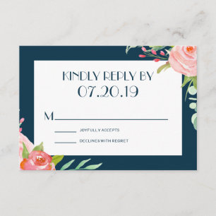 Botânicos em chamas Cartão RSVP de Casamento