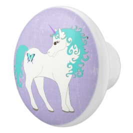 Botão azul, roxo e branco do unicórnio