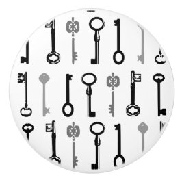 Botão cerâmico da chave de esqueleto do vintage