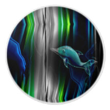 Botão cerâmico de néon do golfinho líquido das