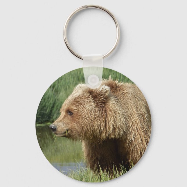 Botão Chaveiro com urso pardo (Frente)