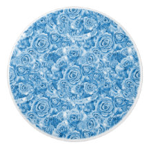 Botão de cerâmica de Rosa azul único