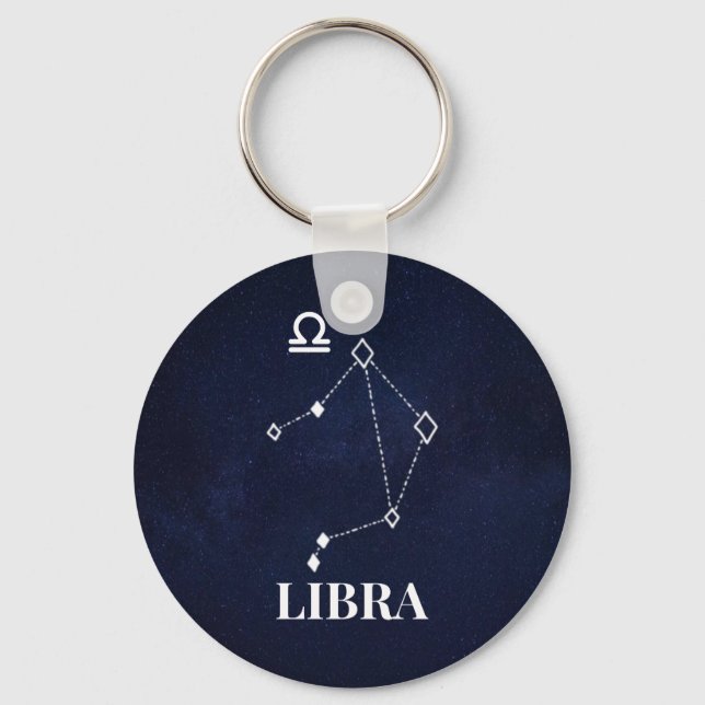 Botão de Constelação de Libra Chaveiro (Frente)