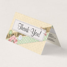 Botão de costura e Cartões de agradecimentos de fi