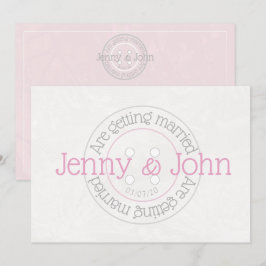 Botão de costura rosa & colocar convite para casam