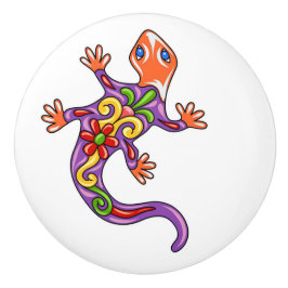 Botão de Gaveta Cerâmica Talavera Lizard