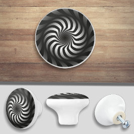 Botão de Gaveta Preto e Branco da Gaveta Espiral