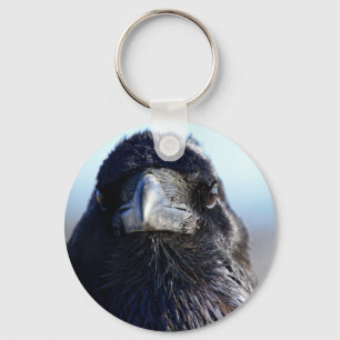 Botão de pássaro Corte Raven chaveiro