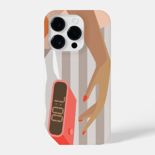 Botão de snooze do despertador da mão das mulheres