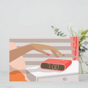 Botão de snooze do despertador da mão das mulheres