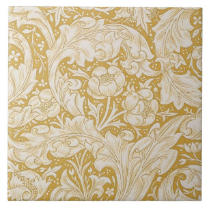 Botão de Solteiro Floral Dourado de William Morris