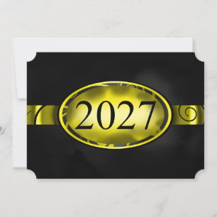 Botão Floral Amarelo e Preto Cartão 2027