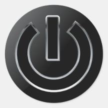 Botão Liga/Desliga Adesivo redondo clássico, brilh