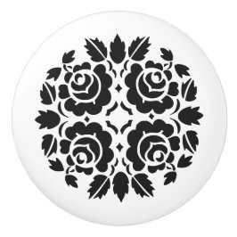 Botão preto e branco da gaveta do rosa