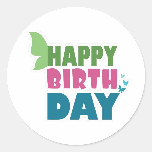 Botas adesivos para borboletas de aniversário (Frente)