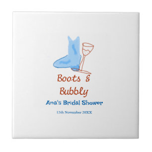 Botas & champanhe borbulhante fralda de noiva azul