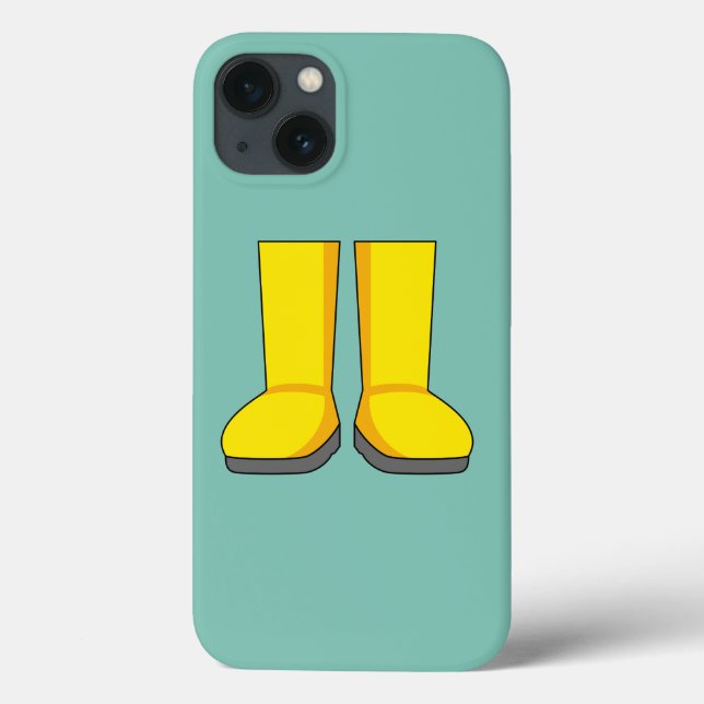 Botas de Borracha Amarela para Chuva (Verso)