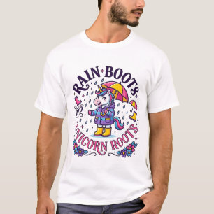 Botas de Chuva de Unicórnio e Camisa Comercial Uni