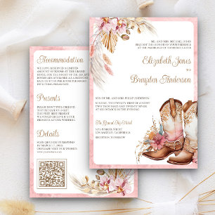Botas de Cowboy Boho Convite de Casamento Western