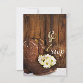 Botas de Cowboy, Disies, Cartão RSVP de Casamento