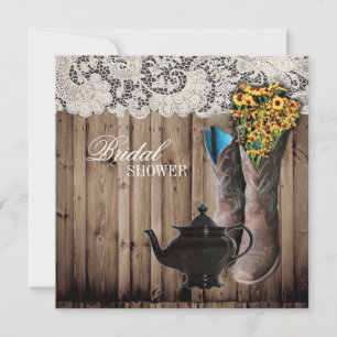 botas de cowboy ocidentais Bridal Tea Convite de f