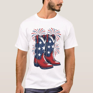 Botas de Cowboy Patrióticas Camisa Vintage Western